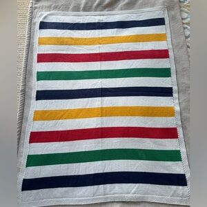 Hudson's Bay La Baie D' Hudson Small Baby Toddler
Blanket 38x30 Rare Soft Iconic